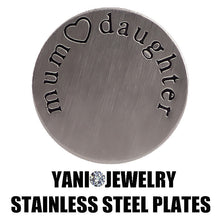 22mm Mom Love Danghter Letter Stainless Steel Floating Plate Window Plates