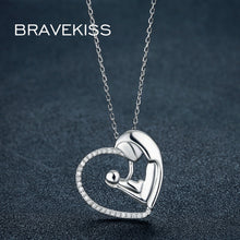BRAVEKISS 925 Sterling Silver Pendant Chain Necklace Gift For Mother Mom He