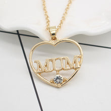 Best Gifts For Mother'Day Heart Hollow MUM Crystal Pendant Necklace Everlas