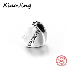 Footprints dog love mom Heart Shape Beads Fit Authentic Pandora Bracelets c