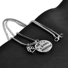 Cat Dog Lover Pet Paw Print Necklaces Hollow letter All Paws Matter Word ne