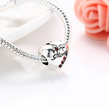 V.YA Mom Charms Fit Pandora Bracelet Unique Diy Love Heart Shape Bead Red S