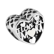Pandulaso Fit Original Bracelets & Bangle I Love Mom Charms Sterling Silver