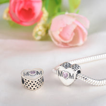 Beagloer 925 Sterling Silver Dad and Mom Charm Beads Fit Handmade Bracelet