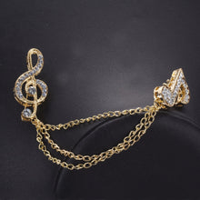 ElegantRose 2017 Fashion Gold/Silver Color Rhinestones Alloy Note Pin Brooc