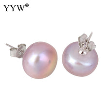 YYW Women Mom Natural White Pink Purple Freshwater Pearl Earrings Jewelry 9