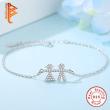 BELAWANG New Mom Daughter Bracelet 925 Sterling Silver Link Chain Bracelets