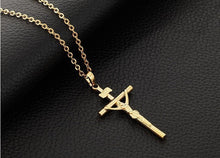 Real Golden Filled Crucifix Jesus Cross Pendant Jupiter Ascending Cross Nec