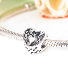 LZESHINE Genuine 925 Sterling Silver "Love You Mom"Heart Beads Fit Original