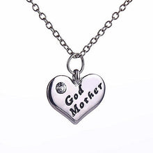 5 PCS Love Heart Pendant Rhinestone Godmother Necklace Jewelry Mothers Day