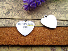 20pcs  stainless steel charms "world's best mom/aunt/dad/grandma/granny/mim