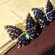 Aitunan Opal Blue Stone Butterfly Brooch Pins Insect Romantic Fashion Women