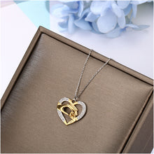 Dorado Mom Loves Baby Hand in Hand Love Heart Charms Necklace 925 Sterling
