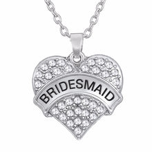 Lemegeton Wedding Jewelry Crystal Heart Pendant Necklaces BRIDE BRIDESMAID