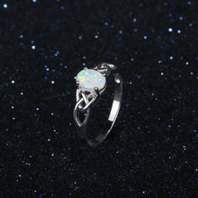 Elegant Oval White Opal Rings for Women Genuine 925 Sterling Silver Wedding