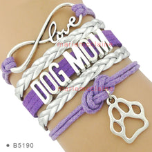 (10 PCS/lot) Infinity Love Dog Mom Leather Wrap Bracelets Multilayer Dog Mo