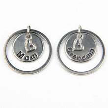 Keamsty New Arrival Grandma and Mom Print Round Double Coin Pendants with H