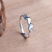 NEW 925 Sterling Silver Rings for Women Four Feet Design Vintage Style Ring