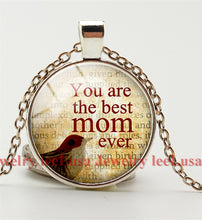New Trendy Round Mothers Day Necklace You Are The Best Mom Ever With Bird P