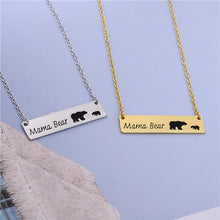 10pc_2017 Hot sale Mama Bear Necklace Bar Necklace Mom Necklace For Mom Gif