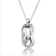 Trendy Silver color Mom And Child Love Heart Crystal Pendant Necklace For W