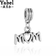 2016 1Pc Love Mom Silver Plated Hanging Pendant Charms Beads Fits Pandora B