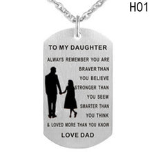 Customed Necklaces Dog Tags Dad\mom To Son\daugthter Pendant Personalized N