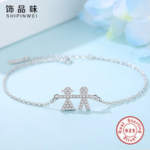 Shipinwei New Mom Bracelet 925 Sterling Silver Link Chain Bracelets For Dau