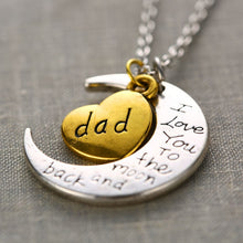 New Vintage I Love You To The Moon And Back Family Pendant Necklace Choker