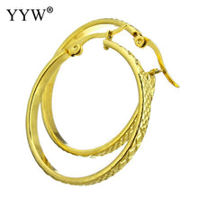 YYW Wholesale Price Punk Women Mom Wedding Gold color Stainless Steel Hoop