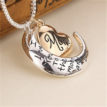 Daisies One Piece Fashion Golden Heart Shaped Silver Moon Necklace I Love Y