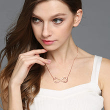 3 Names Rose Gold Color Heart Infinity Necklace Infinity Nameplate Personal