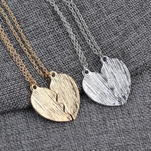 2 pcs Broken Heart Gold Silver Plated Mother Daughter Flower Heart Pendant