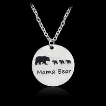 Baby Bear Mama Bear Family Necklace 1 4 Bears Silver Round Pendant Necklace