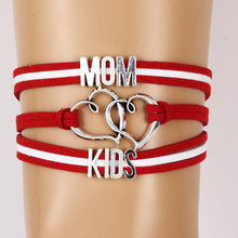 Drop Shipping Infinity Mom Love Kids Bracelets Handmade Velvet Wrap Rope Br