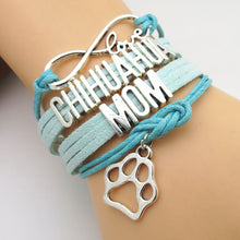 Infinity Love CHIHUAHUA MOM paw charm MUM bracelet Handmade wristband frien