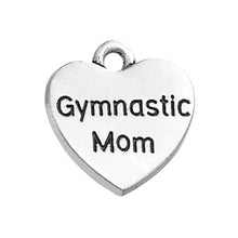 my shape 20pcs heart gymnastic mom sporty charm engraved pendant-in Charms