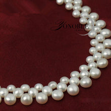 3 row natural freshwater choker multilayer pearl necklaces women,real pearl