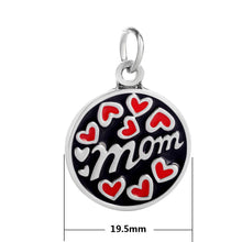 Grace Moments 5pcs/lot DIY Charm Enamel MOM & Hearts Charm 19.5mm Round All