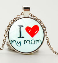 Wholesale Glass Dome Pendant Necklace 1pcs I Love Mom Mother's Day Jewelry