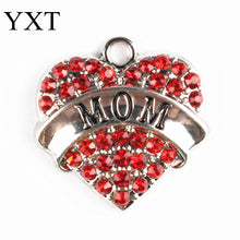 Pink White Blue Red Arrival Love Heart Crystal Charms Pendant For DIY Neckl