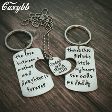 Caxybb Dad daughter mommy necklace key chain Family Necklace Key Chain Gift