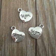 50pcs Antique Silver Tone Mom Charms Pendants for Jewelry Making DIY Handma