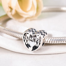 LZESHINE Genuine 925 Sterling Silver "Love You Mom"Heart Beads Fit Original