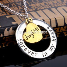 XIAOJINGLING  Round Circle Forever In My Heart Pendant Necklace Gold Heart