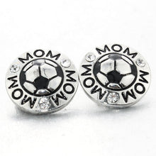 6PCS/Lot mix Soccer Basketball Baseball Mom 18mm Snap Button For DIY Charms