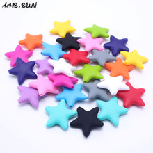 MHS.SUN 30PCS silicone teething beads 38*38mm Star Shaped Food Grade loose