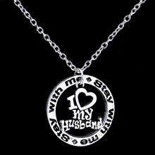 Love Heart Mom Dad Husband Wife Hollow Pendant Necklace Couples Lovers Gift
