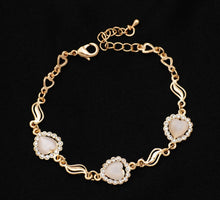 Crazy Feng Gold Color Mother Daughter Crystal Heart Bracelet Bangle Mom Wom