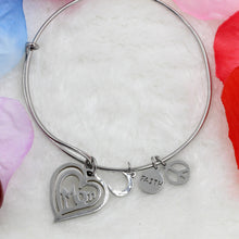 Fashion  heart women girls carter jewelry stainless steel  bangle bracelet